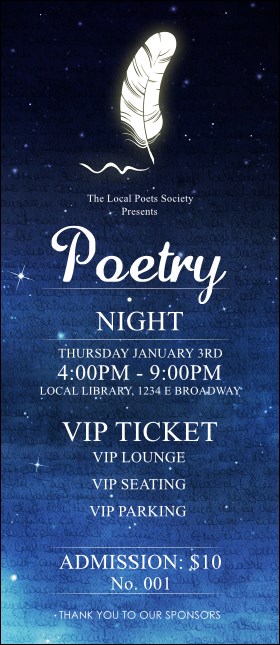 Poetry Quill VIP Pass Product Front