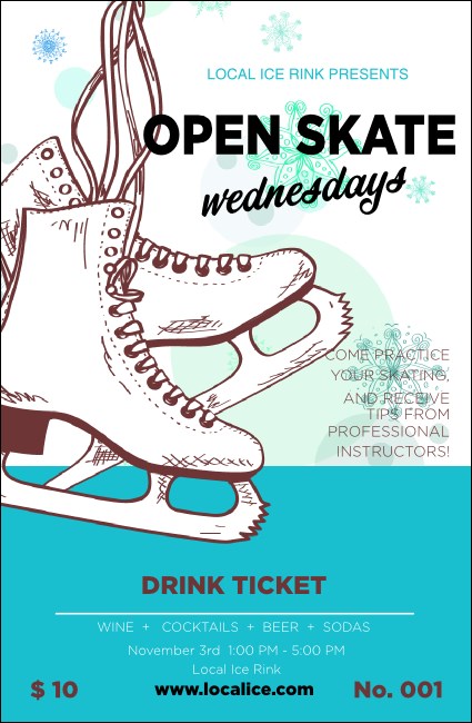 Ice Skating Drink Ticket Product Front