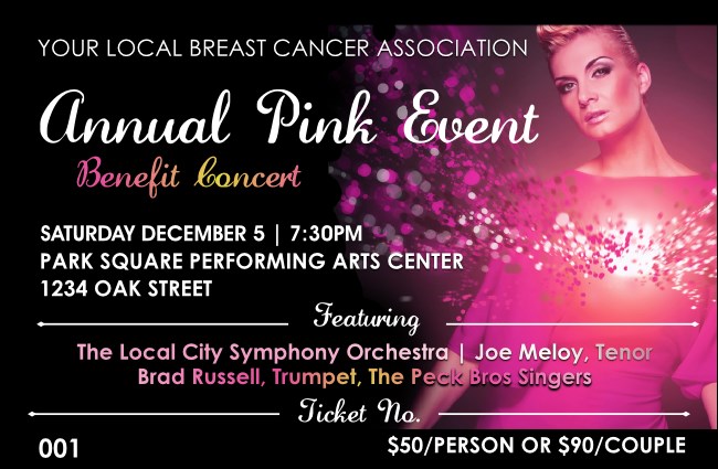 Breast Cancer Bokeh Drink Ticket Product Front