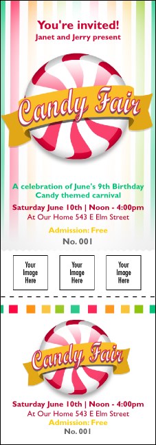 Candy Event Ticket Product Front