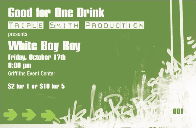 Hip Hop Green Drink Ticket Product Front