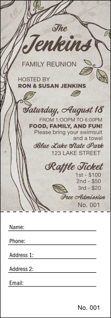 Reunion Raffle Ticket Product Front
