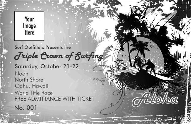 Aloha Black and White Drink Ticket