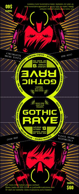 Goth Rave Table Tent