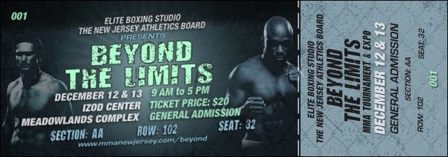 MMA Main Event Blue Reserved Event Ticket Product Front