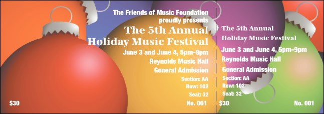 Christmas Decoration Reserved Event Ticket Product Front