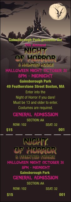 Costume Kids Reserved Event Ticket Product Front