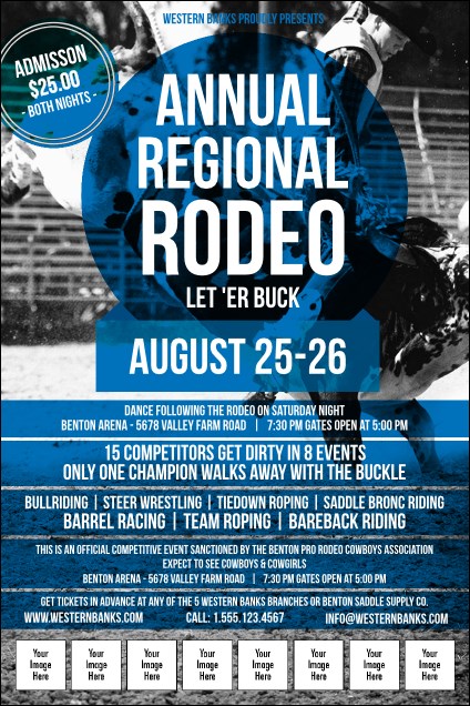 Modern Rodeo Blue Poster