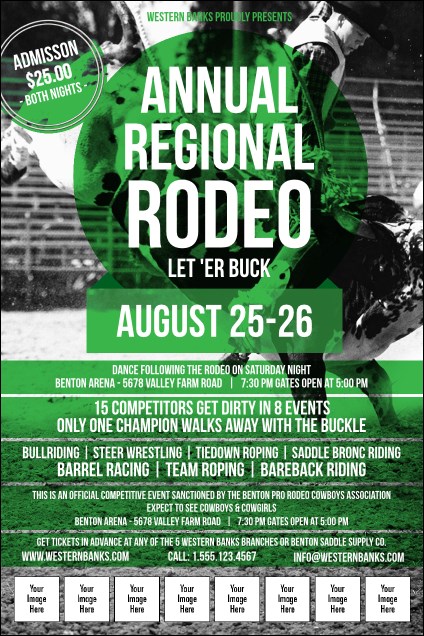 Modern Rodeo Green Poster