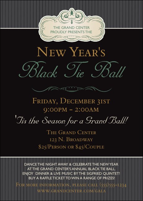 Classic Black Pinstripe Postcard Mailer
