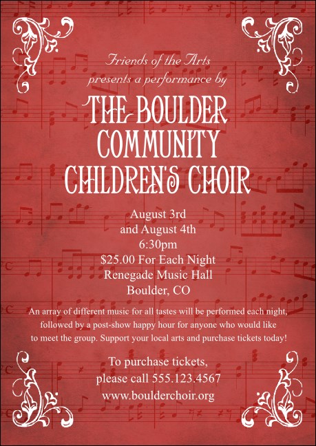 Choral Postcard Mailer Product Front