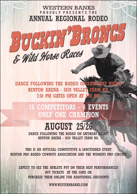 Bucking Bronco Rodeo Postcard Mailer Product Front