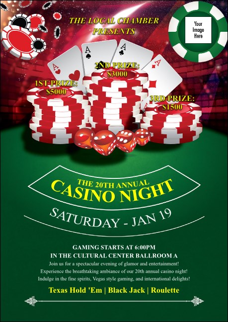 Casino Chips Postcard Mailer Product Front