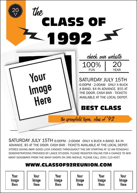 Class Reunion Mascot Orange Postcard Mailer