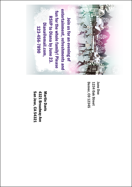 Skating Party Postcard Mailer Product Back