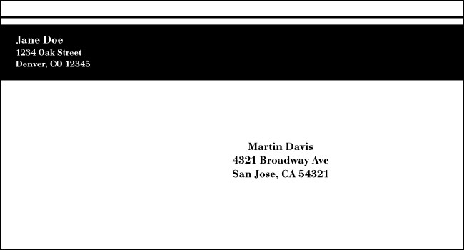 Black Stripe #6 1/2 Envelope