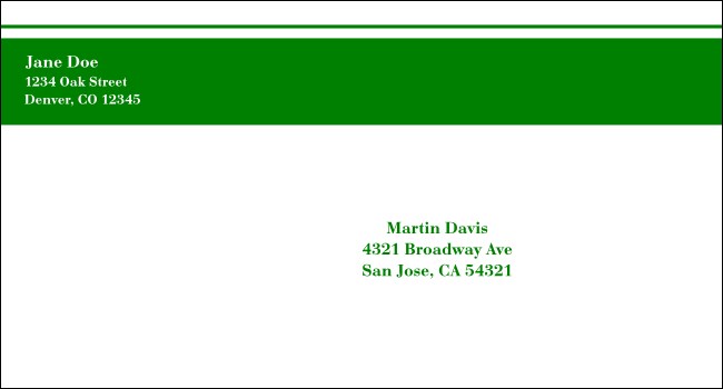 Green Stripe #6 1/2 Envelope