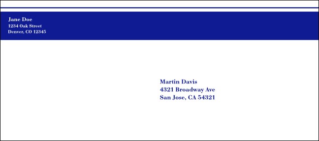 Blue Stripe #9 Envelope
