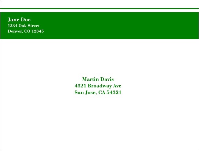 Green Stripe A2 Envelope Product Front
