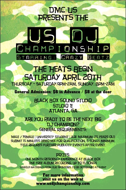 Camouflage Green White Yellow Poster Product Front