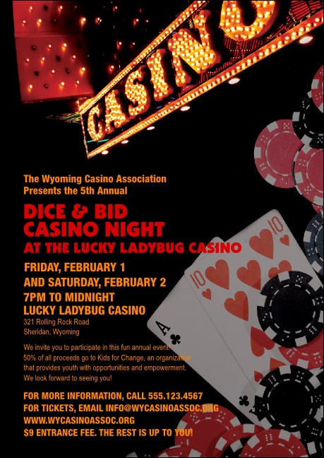 Casino Night Postcard