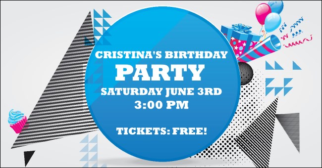 Birthday Geometric Facebook Ad