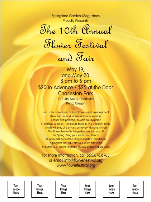 Yellow Rose Flyer with Image Upload