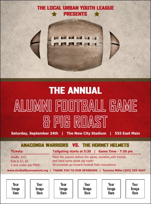 Football Red Logo Flyer Product Front