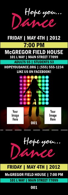 Stage Lights Event Ticket Product Front