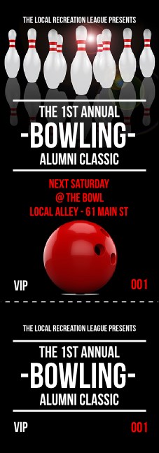 Bowling Classic Event Ticket Product Front