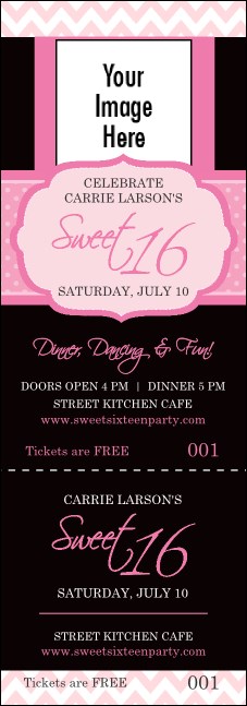Sweet 16 Event Ticket Product Front