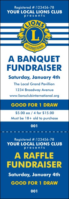Lions Club International Stripes Event Ticket