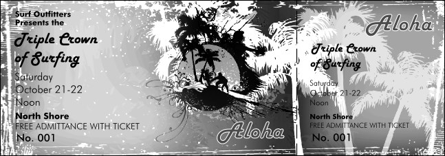 Aloha Event Ticket (black and white)