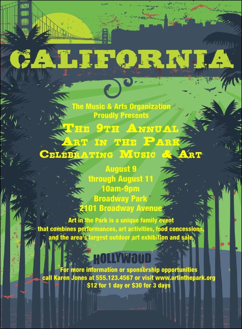 California Invitation (Gray and Blue) Product Front