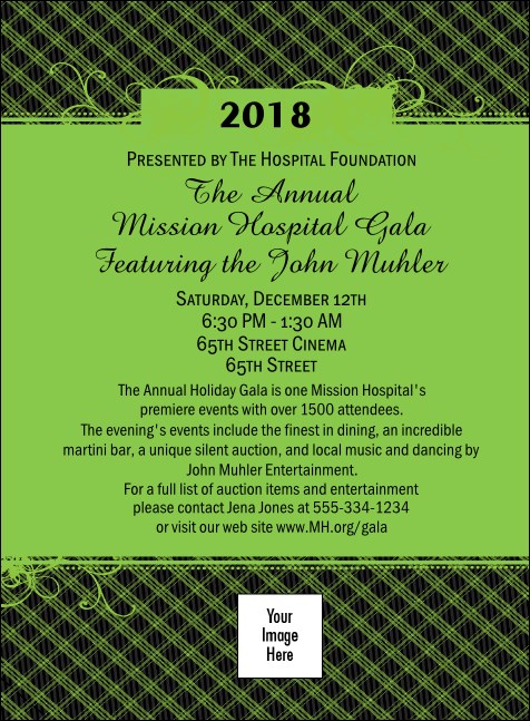 Gala Plaid Green Invitation Product Front