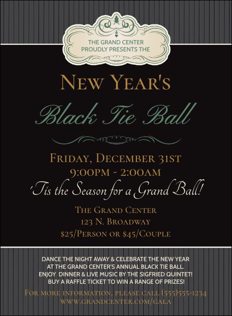 Classic Black Pinstripe Invitation