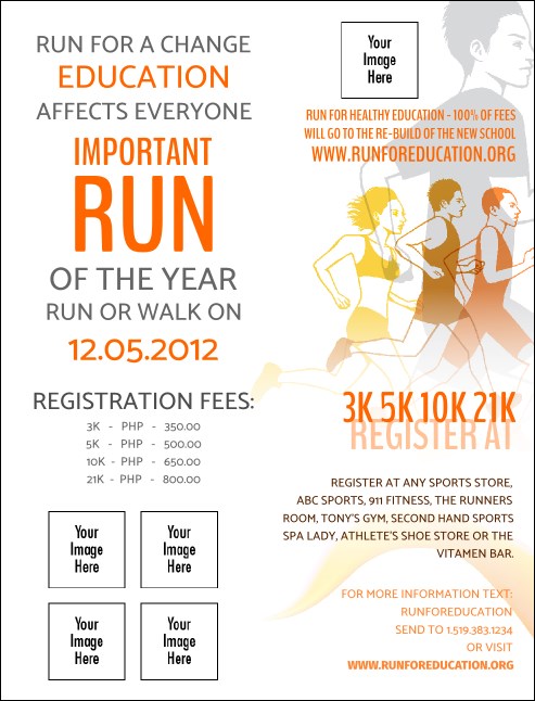 Run for a Cause Orange Invitation