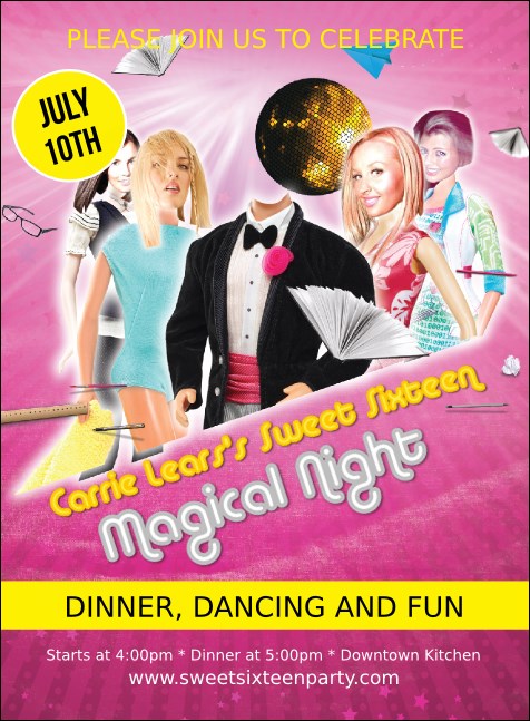 Pink Party B-Day Invitation