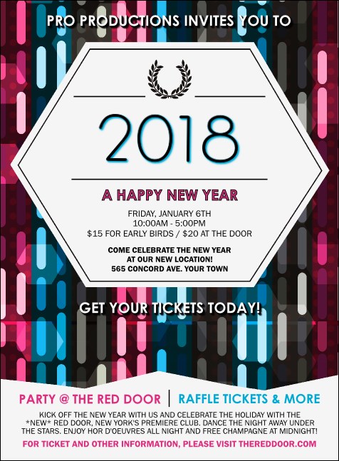 Year Neon Lights Invitation