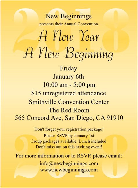 Year Invitation (Gold)
