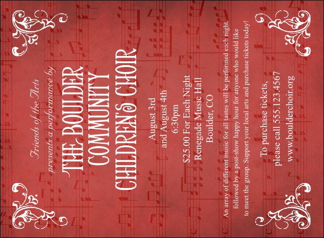 Choral Invitation Product Front