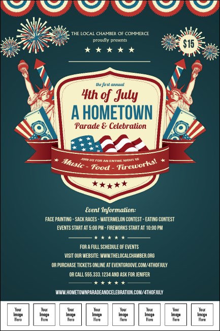 Fourth of July Freedom Blue Poster