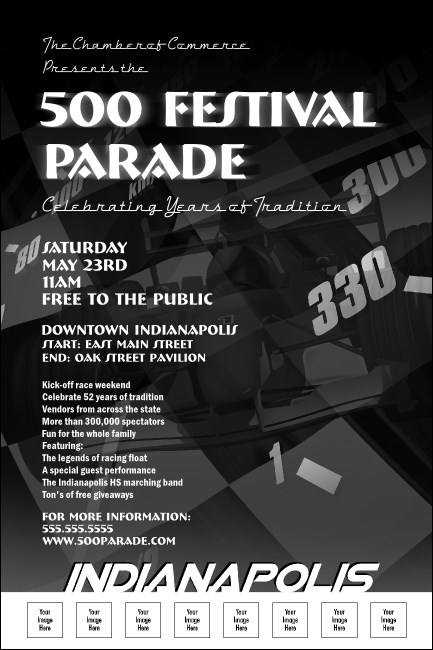 Indianapolis Poster (Black and white)