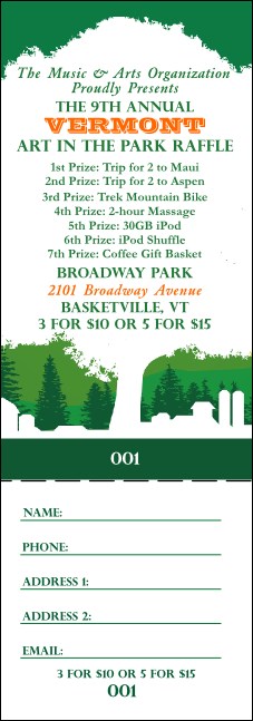 Vermont Raffle Ticket