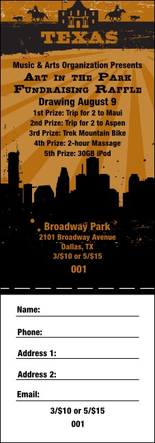 Texas Raffle Ticket 002