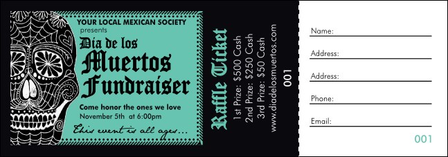 Day of the Dead Raffle Ticket Product Front