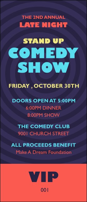 Comedy Spirals VIP Pass Product Front