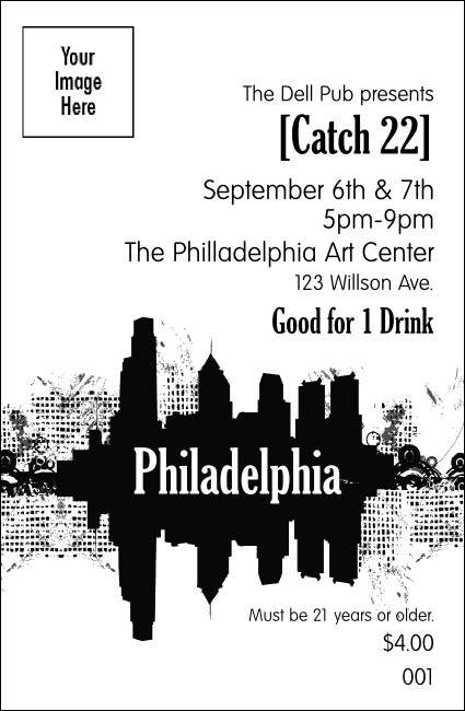 Philadelphia BW drink ticket Product Front