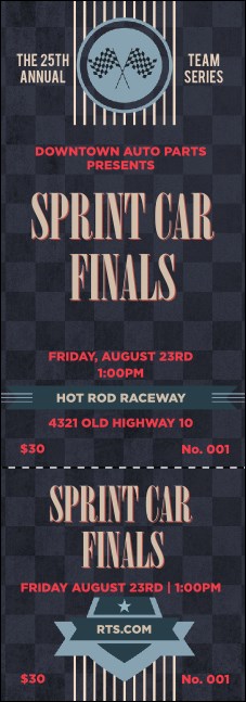 Car Racing Event Ticket Product Front