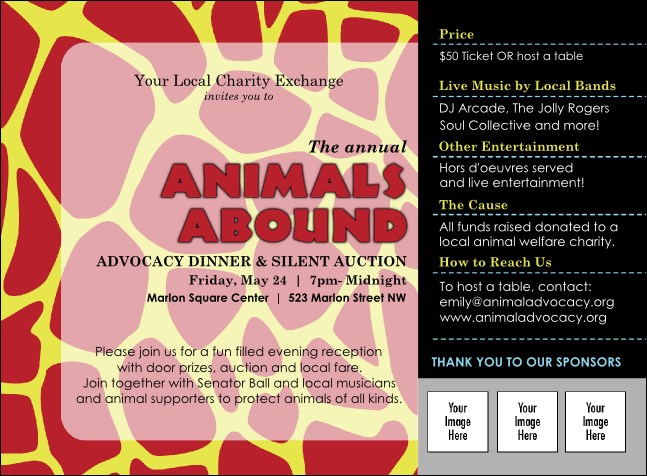 Animal Print Giraffe Invitation Product Front